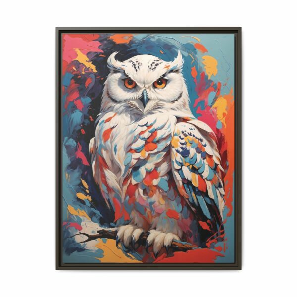 snowy owl vivid instincts framed canvas