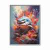 shark vivid instincts framed canvas