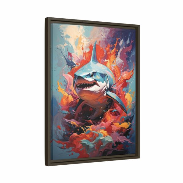 shark vivid instincts framed canvas