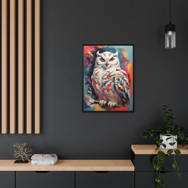 snowy owl vivid instincts framed canvas