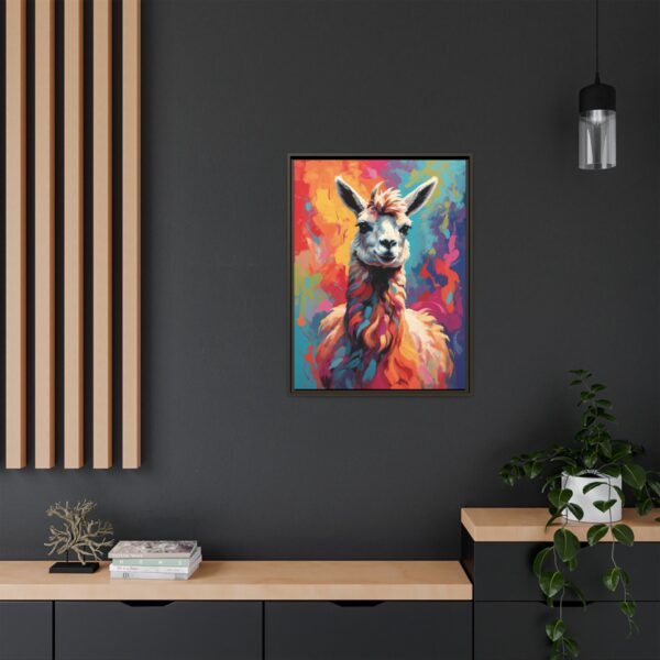 llama vivid instincts framed canvas