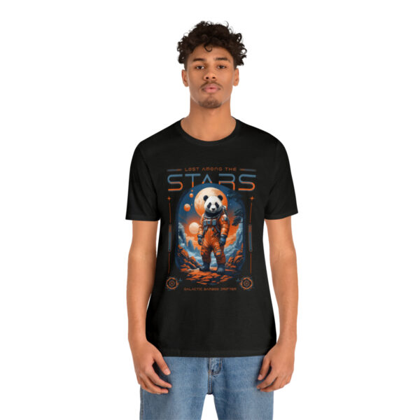 panda astronaut lost among stars t shirt