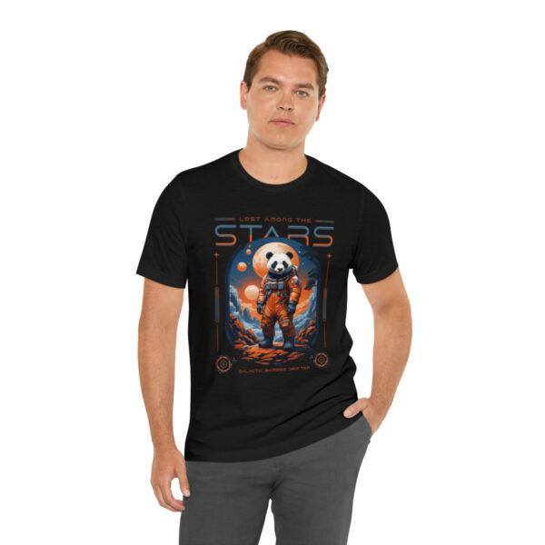 panda astronaut lost among stars t shirt