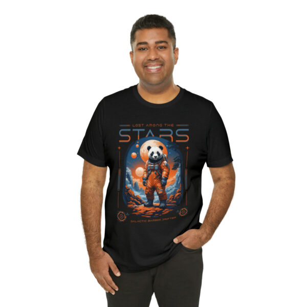 panda astronaut lost among stars t shirt