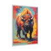 bison vivid instincts framed canvas