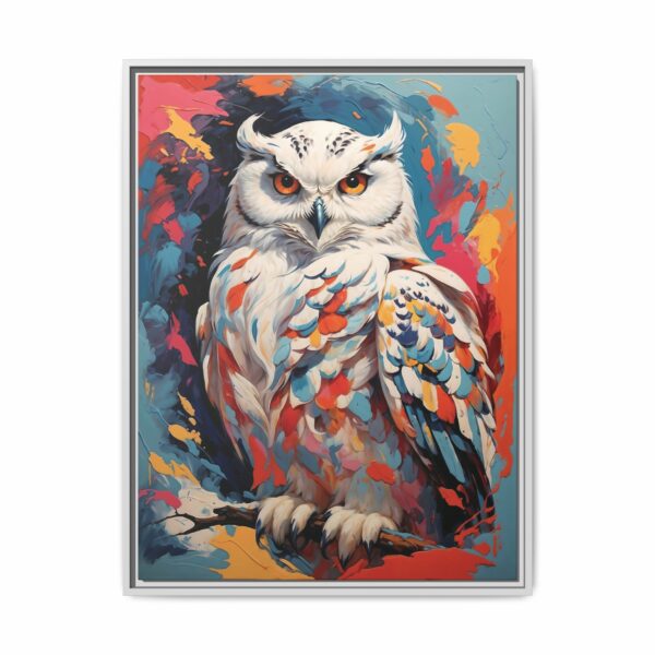 snowy owl vivid instincts framed canvas