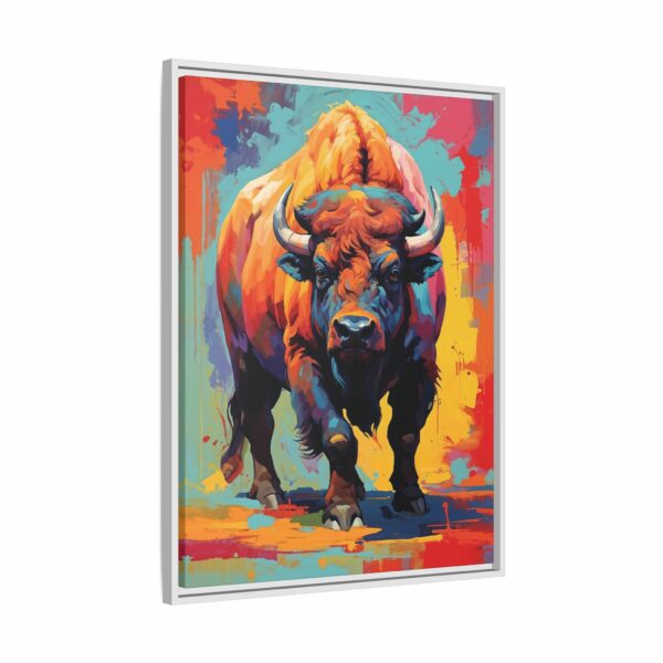 bison vivid instincts framed canvas