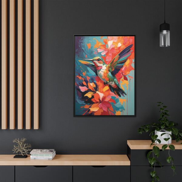 hummingbird vivid instincts framed canvas