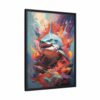 shark vivid instincts framed canvas