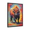 bison vivid instincts framed canvas