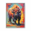 bison vivid instincts framed canvas