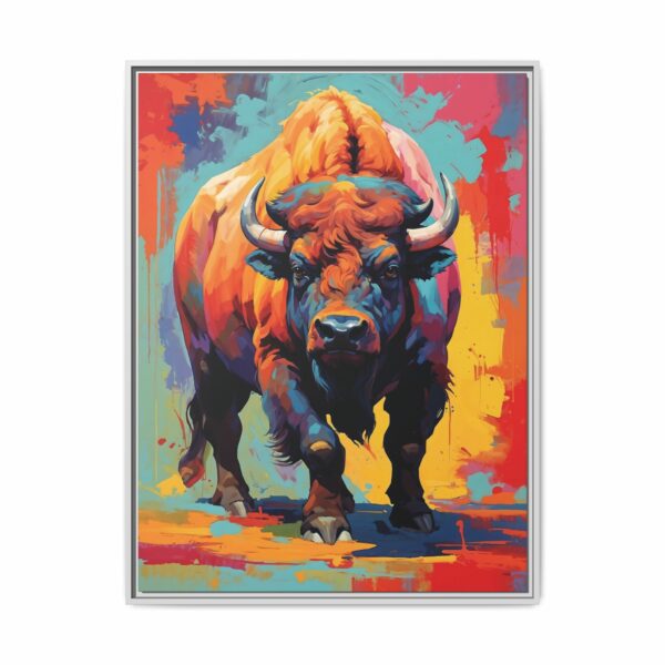 bison vivid instincts framed canvas