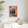 bison vivid instincts framed canvas