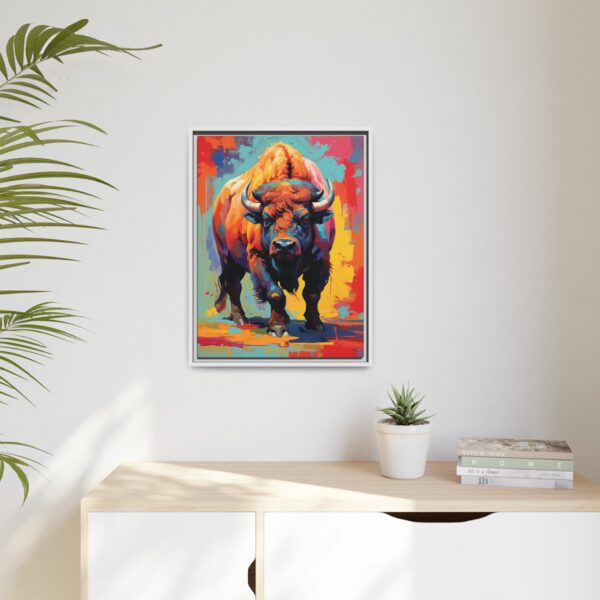 bison vivid instincts framed canvas