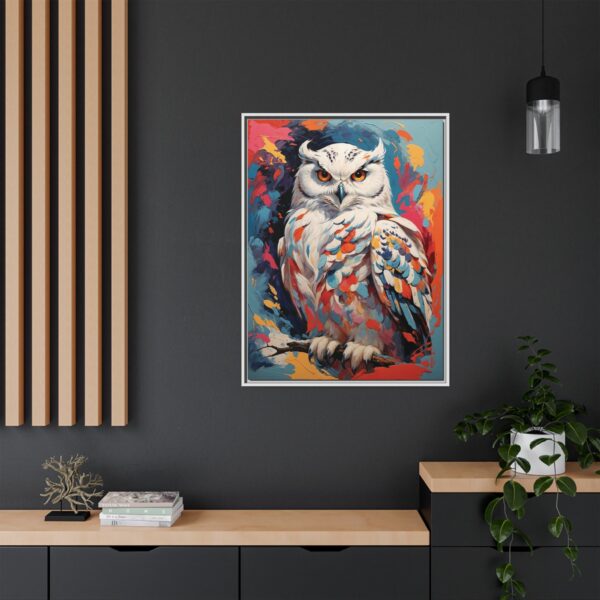 snowy owl vivid instincts framed canvas