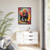 bison vivid instincts framed canvas