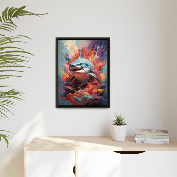 shark vivid instincts framed canvas