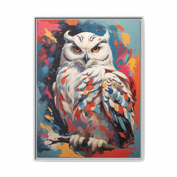 snowy owl vivid instincts framed canvas