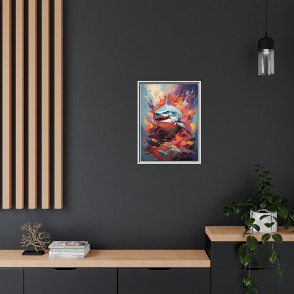 shark vivid instincts framed canvas