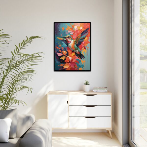 hummingbird vivid instincts framed canvas