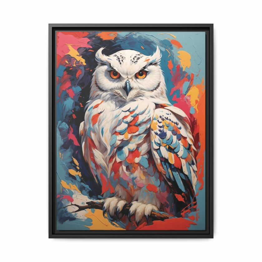 snowy owl vivid instincts framed canvas