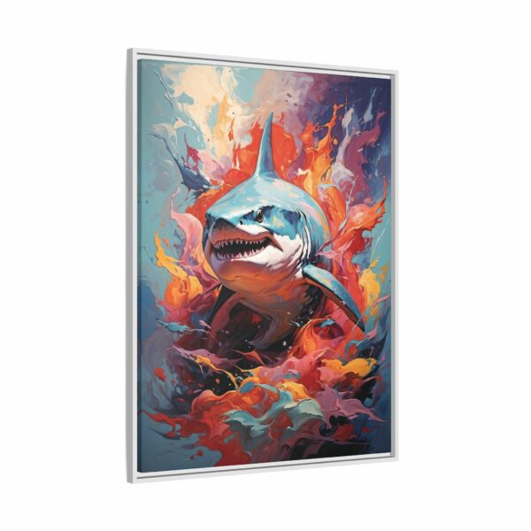 shark vivid instincts framed canvas