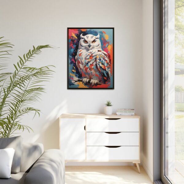 snowy owl vivid instincts framed canvas