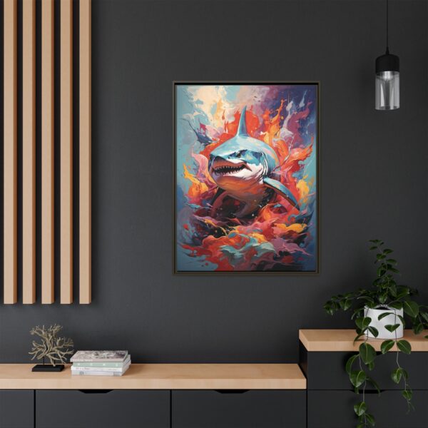 shark vivid instincts framed canvas