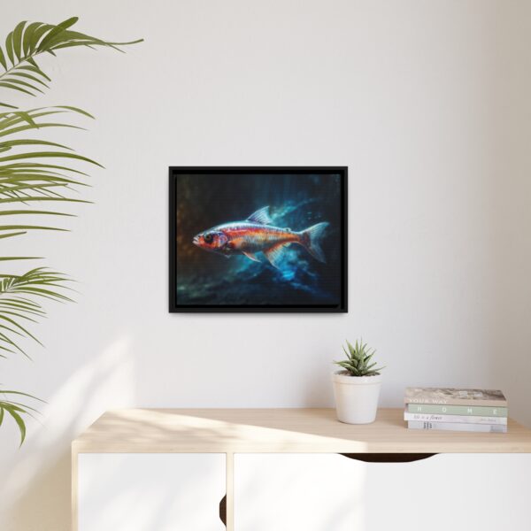 neon tetra fish pastel wilderness framed canvas