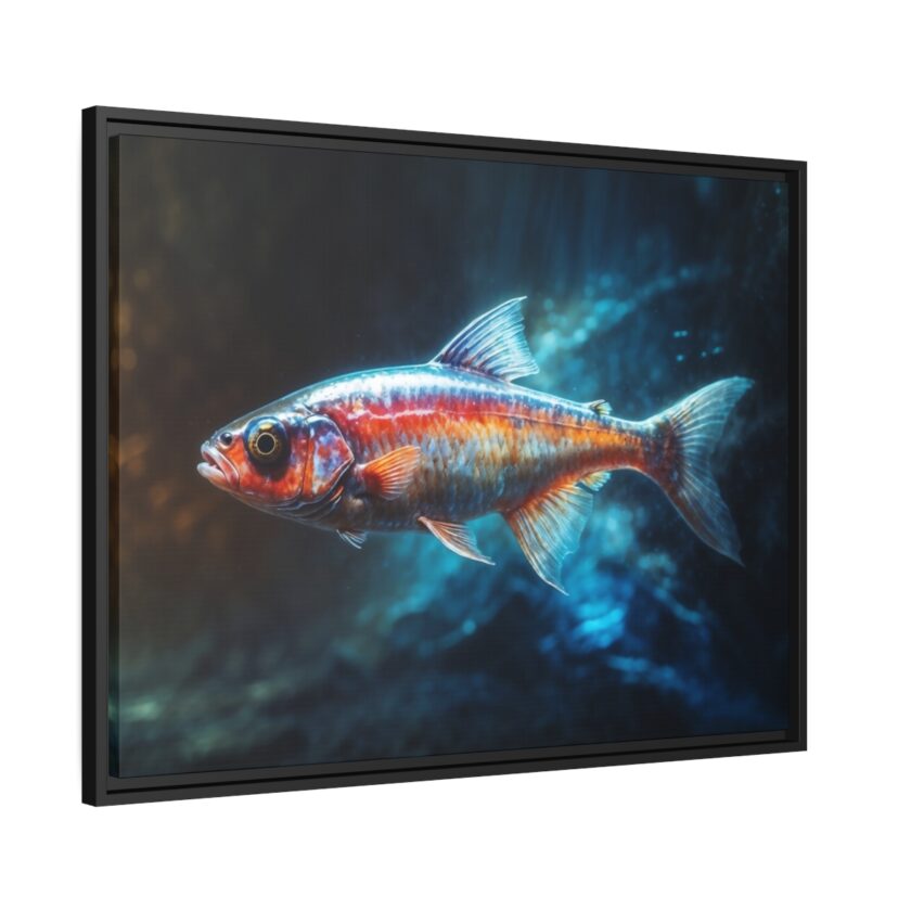 neon tetra fish pastel wilderness framed canvas