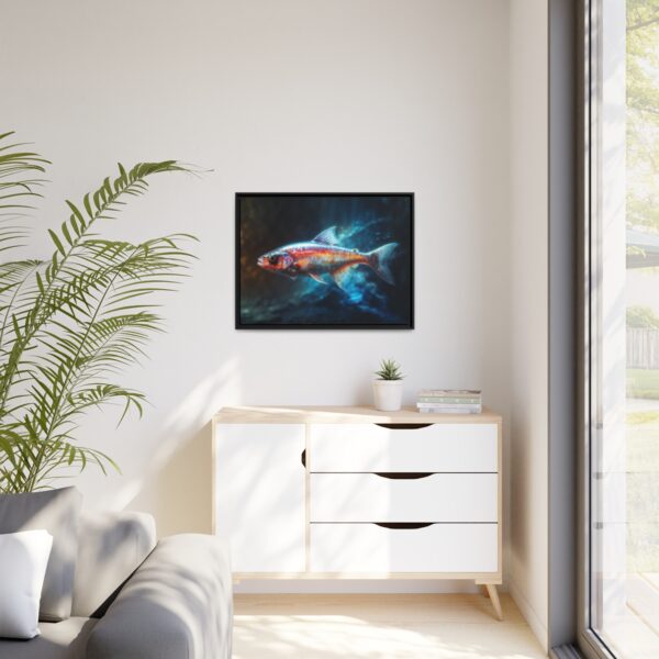 neon tetra fish pastel wilderness framed canvas