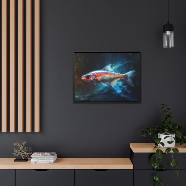 neon tetra fish pastel wilderness framed canvas