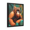 orangutan street graffiti matte canvas with floating black frame