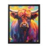 highland cow vivid instincts framed canvas