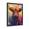 highland cow vivid instincts framed canvas