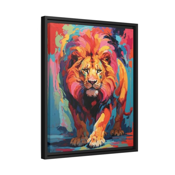 prowling lion vivid instincts framed canvas