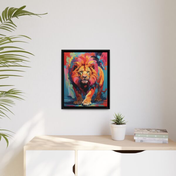 prowling lion vivid instincts framed canvas