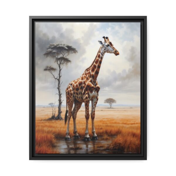 giraffe pastel wilderness framed canvas