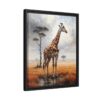 giraffe pastel wilderness framed canvas