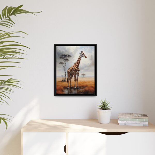 giraffe pastel wilderness framed canvas