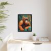 orangutan street graffiti matte canvas with floating black frame