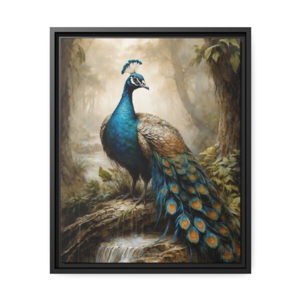 peacock pastel wilderness framed canvas