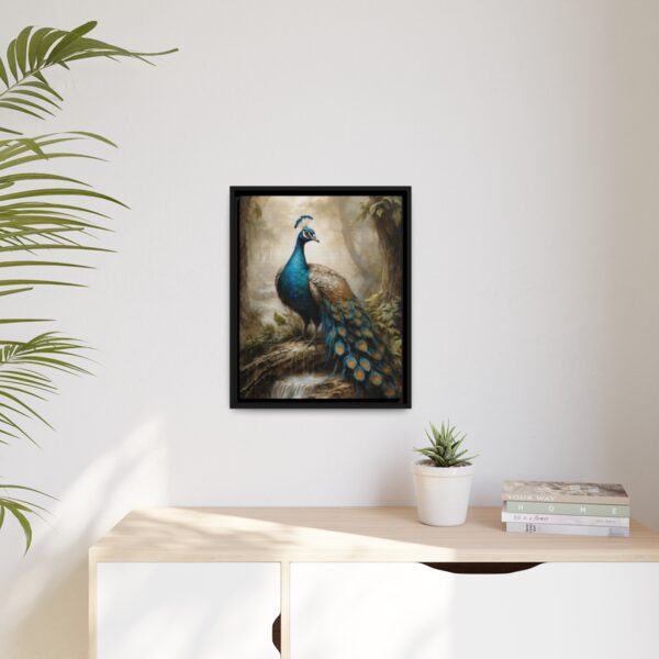 peacock pastel wilderness framed canvas