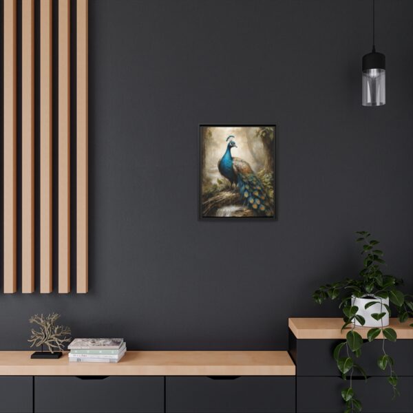 peacock pastel wilderness framed canvas