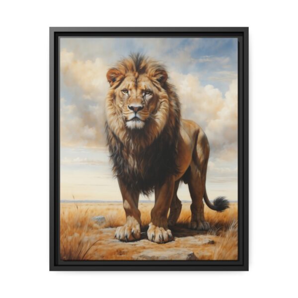 lion pastel wilderness framed canvas