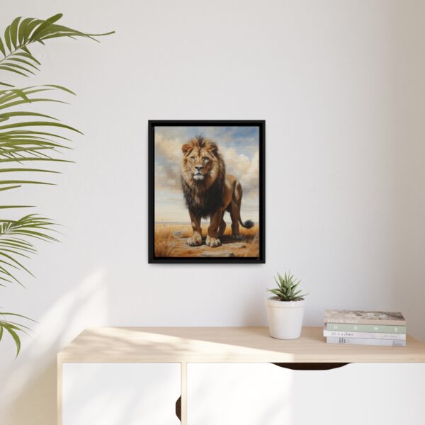 lion pastel wilderness framed canvas