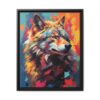 wolf vivid instincts framed canvas