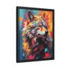 wolf vivid instincts framed canvas