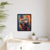 wolf vivid instincts framed canvas