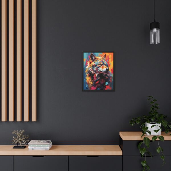 wolf vivid instincts framed canvas